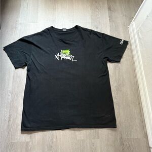 Men’s Vintage Quicksilver Black Green Graphic Short Sleeve Tee Size XL